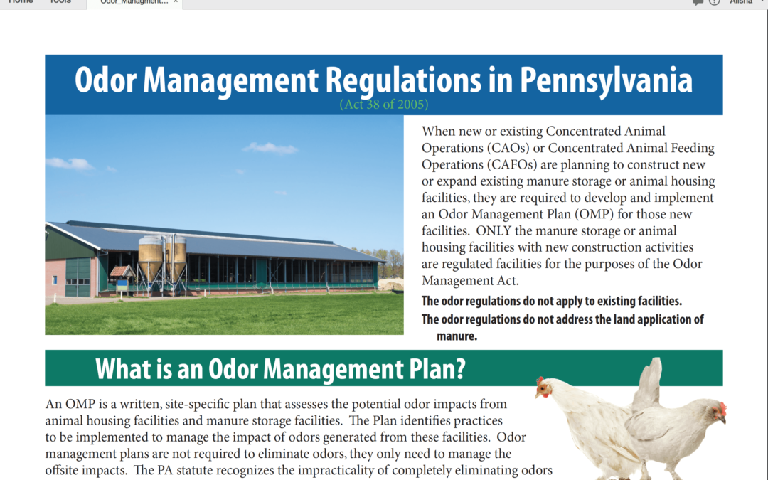 Odor Management Regulations in Pennsylvania